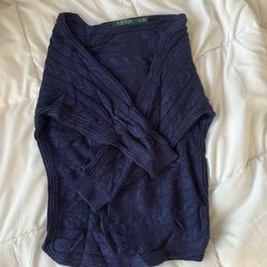 Ralph Lauren blue cableknit sweater